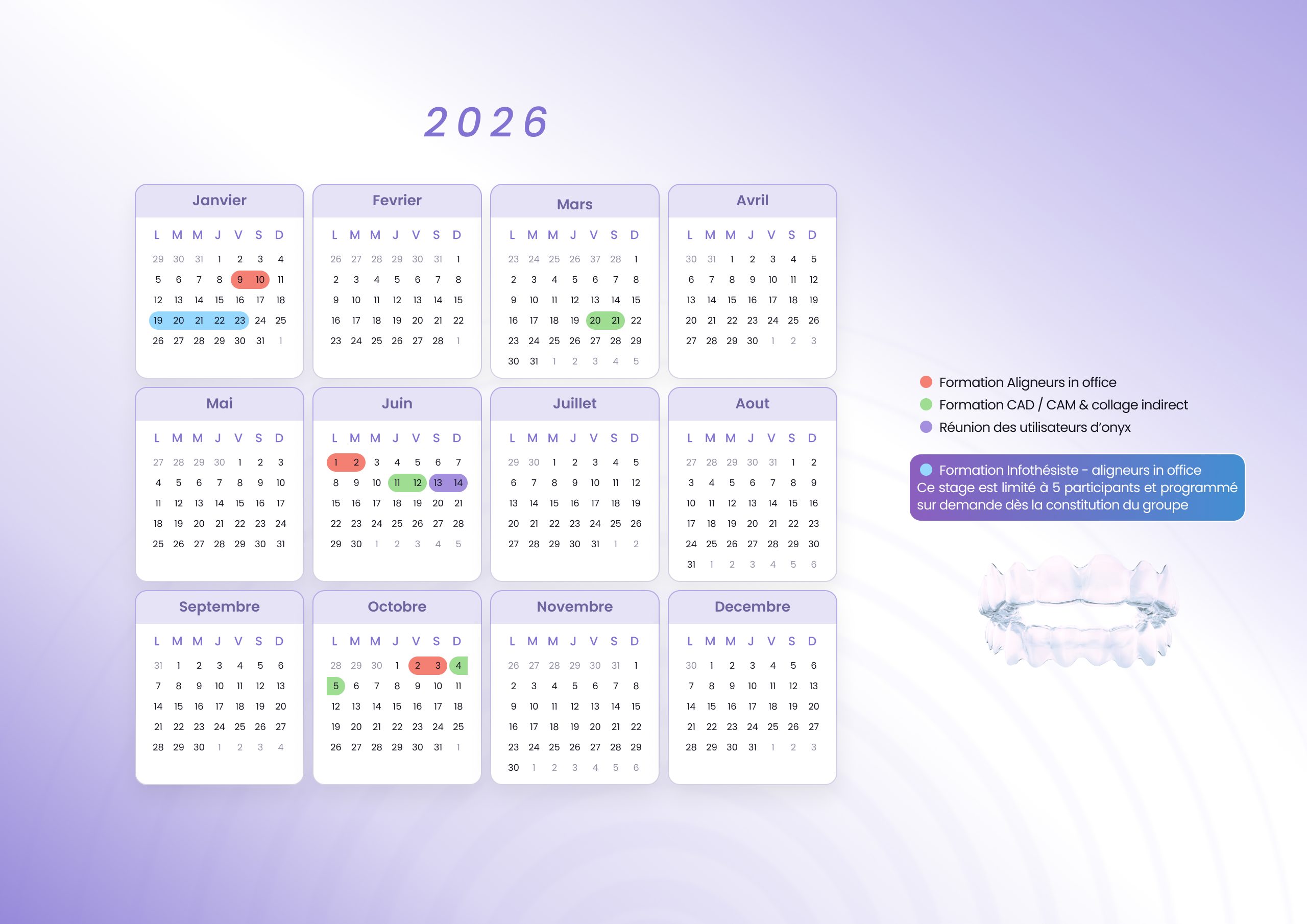 Calendrier des formations