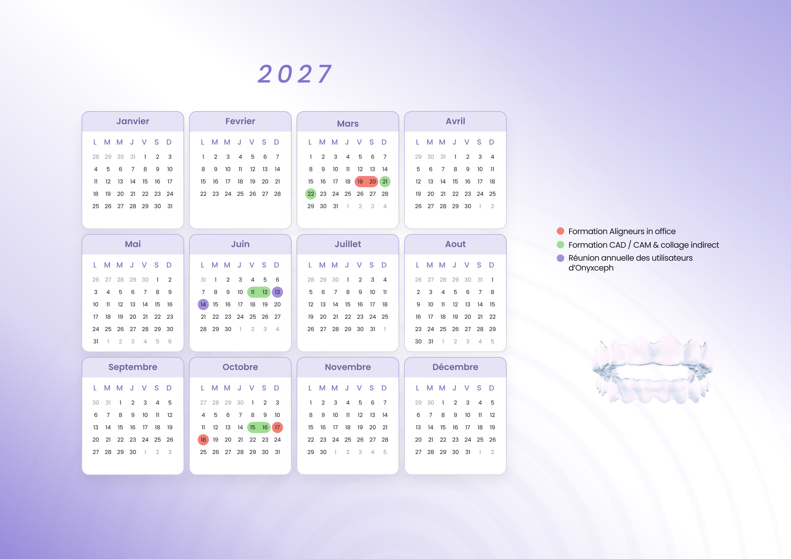 Calendrier des formations